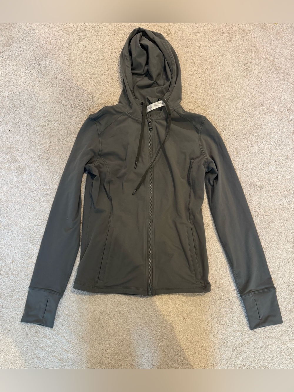 CRZ YOGA Butterluxe Hooded Athletic Jackets for Women Grey Sage